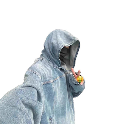 American-style Vintage Hooded Denim Jacket