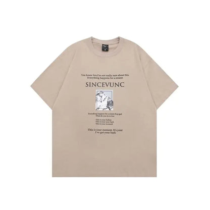 Men's Soft Y2K Style Graphic Tee - Vintage Harajuku Fashion